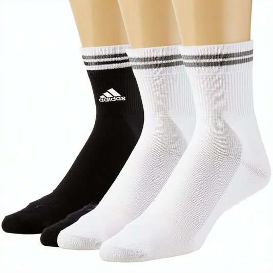 adidas 2016 Mens Golf 3-Pack No Show Socks White/Black/Stone-3 Pair