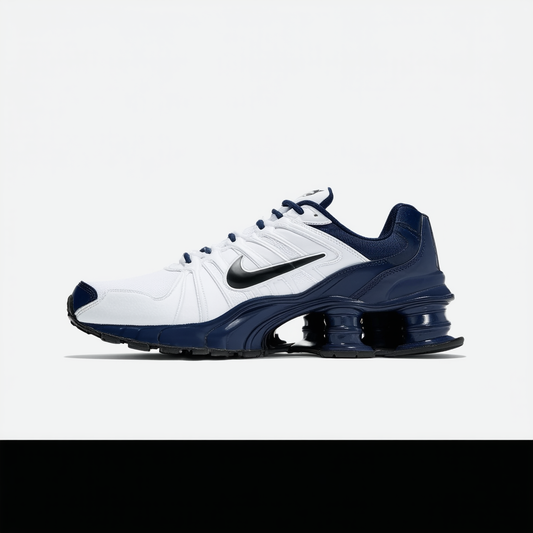 NIKE Men's Shox Turbo 14 White/Obsidian/Black Running Shoe 10 Men US