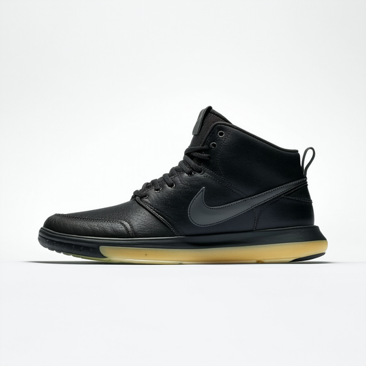 NIKE Mens Lunar Stefan Janoski Mid Flash Black/Clear Leather