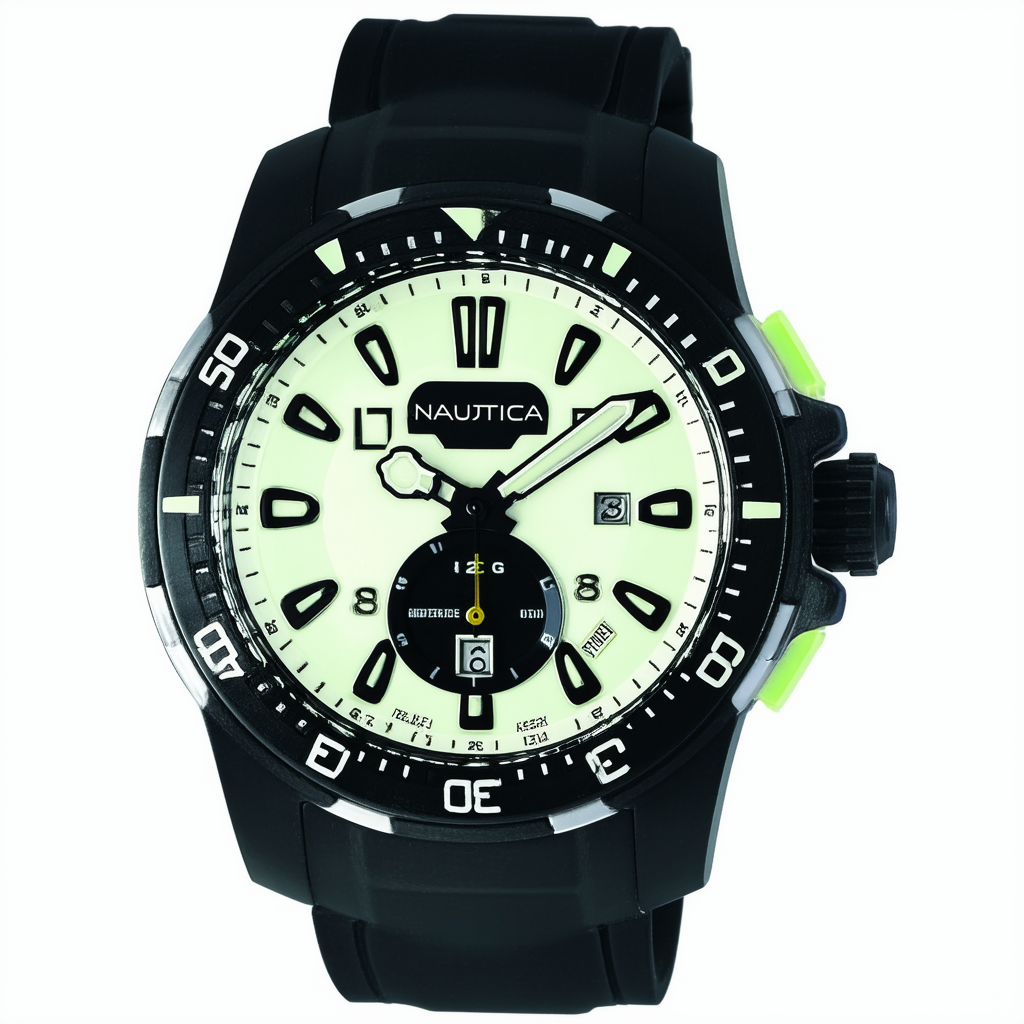 Nautica Men's N20059G BFD 101 Black Resin and Luminous Dial Watch