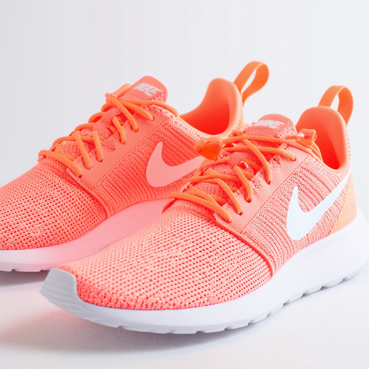Nike Women's Rosherun Print Atomic Mango/White/Pink Glow Running Shoe 8.5 Women US