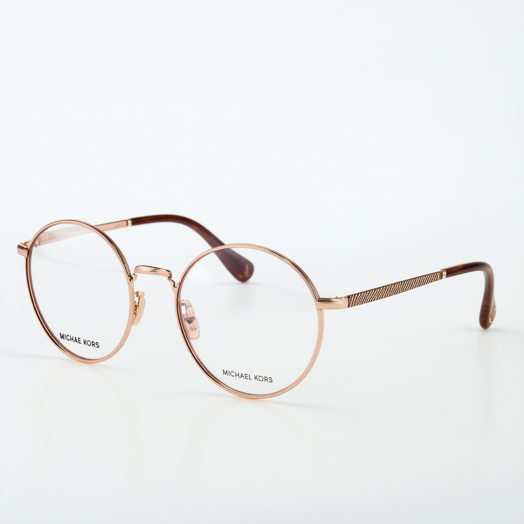 Michael Kors MK 3026 3501 Aruba Rose Gold Metal Rounr Eyeglasses 50mm