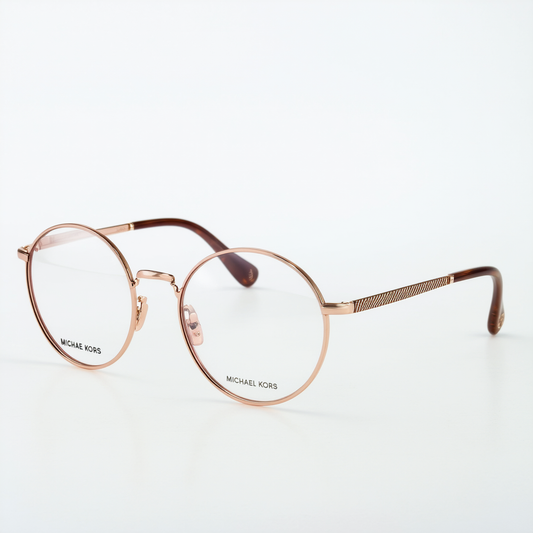 Michael Kors MK 3026 3501 Aruba Rose Gold Metal Rounr Eyeglasses 50mm