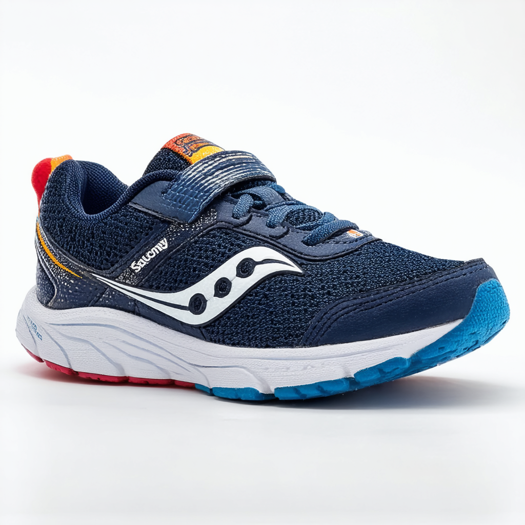 Saucony Kotaro 4 Sneaker (Little Kid/Big Kid), Navy/Multi,5 Medium US Big Kid