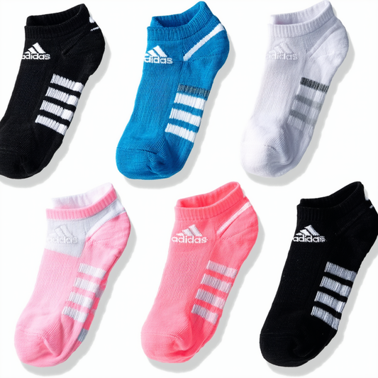 adidas Girls' Kids Cushioned No Show Socks (6-Pair)