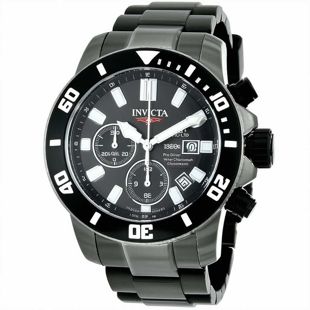 Invicta Pro Diver Chronograph Gunmetal Dial Stainless Steel Mens Watch 18908