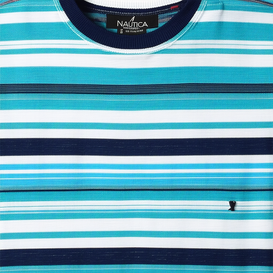 Nautica Men's Short Sleeve Striped Crew Neck T-Shirt