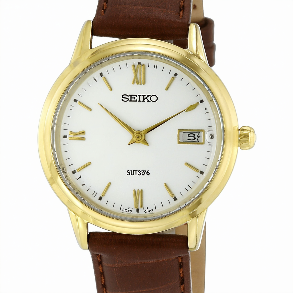 SEIKO Women's SUT376 Ladies Dress Analog Display Japanese Quartz Brown Watch