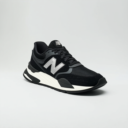 New Balance Mens 327 MS327MM1 Black/Metallic Silver - Size 10.5