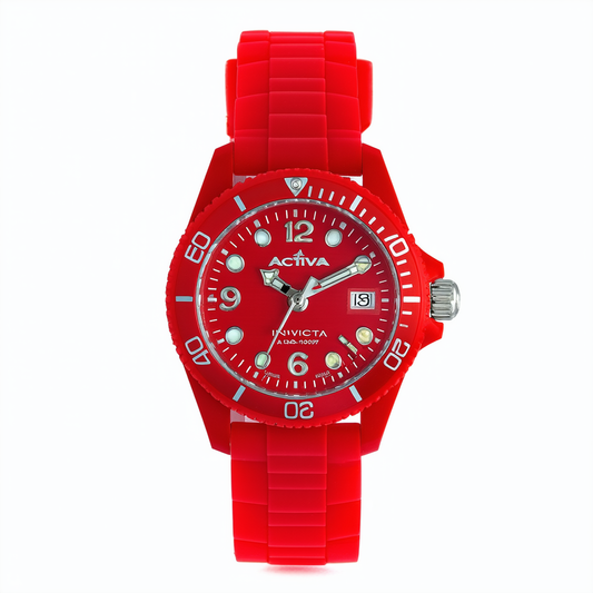 Activa By Invicta Women's AA101-007 Red Dial Red Polyurethane Watch