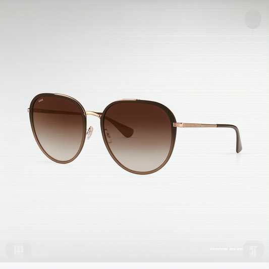 Michael Kors MK1029-1026R1 Sunglasses CHARLESTON ROSE GOLD/MILKY LT BROWN w/ROSE GOLD F 52mm