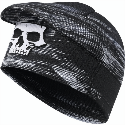 adidas Aeroready Football Skull Cap, Black Spacedye Print, One Size