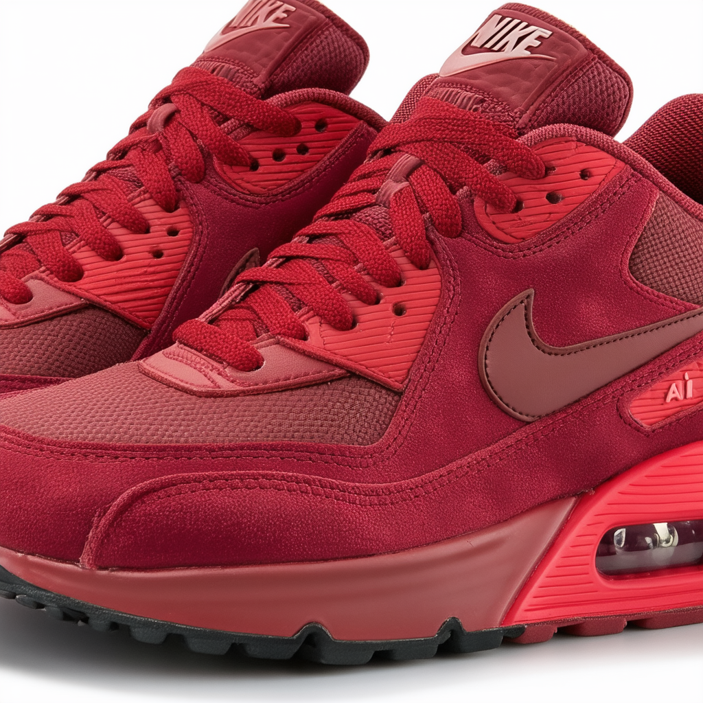 NIKE Air Max 90 Premium Mens Running Shoes 333888-611 Team Red 11 M US