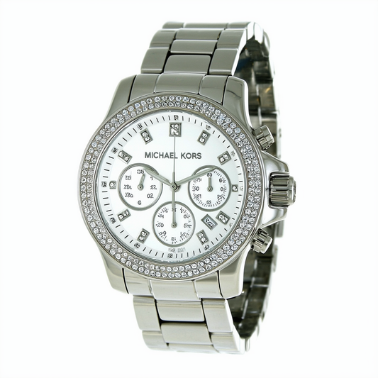 Michael Kors Stainless Steel Crystal Chronograph Ladies Watch MK5350