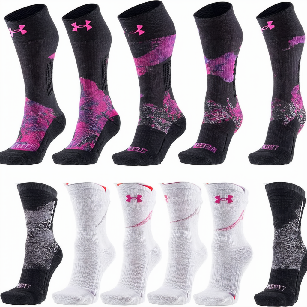 Under Armour Women's Essential 2.0 No Show Socks, 6-Pairs , Black/Exotic Bloom , Medium