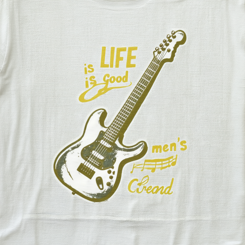 Life is Good Men's Creamy Music Guitar Tee
