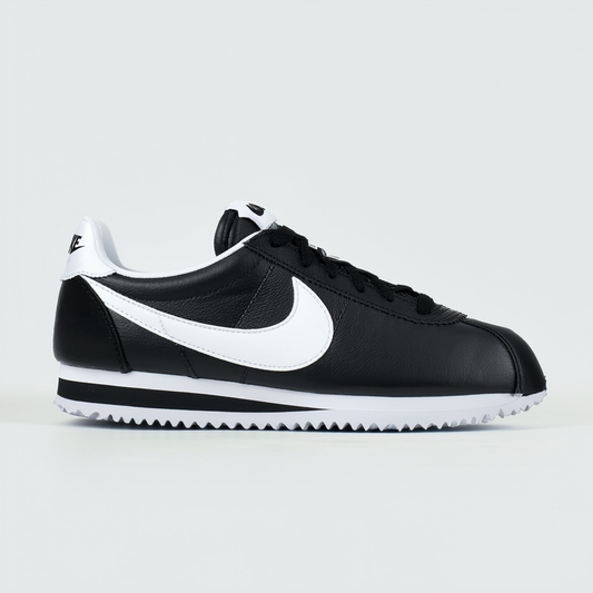 Nike Womens Classic Cortez Leather Black/White/White Casual Shoe 10 Women US