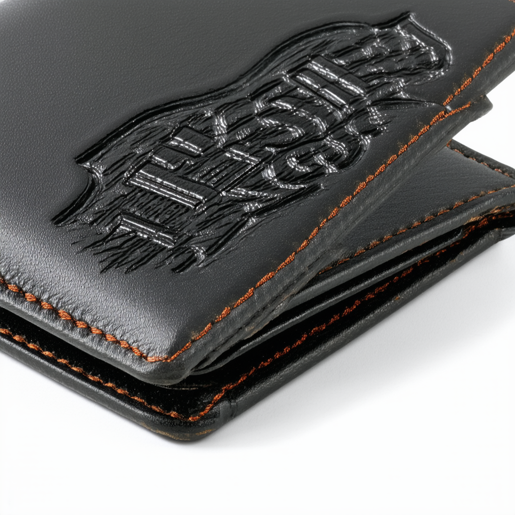 Harley-Davidson Men's B&S Embossed Trucker Tri-Fold Plus Wallet XML3514-BLACK