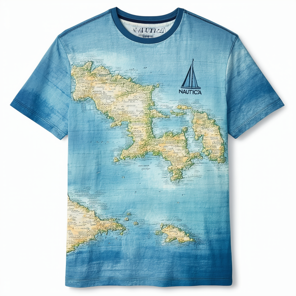Nautica Men's Painted Island Map T-Shirt