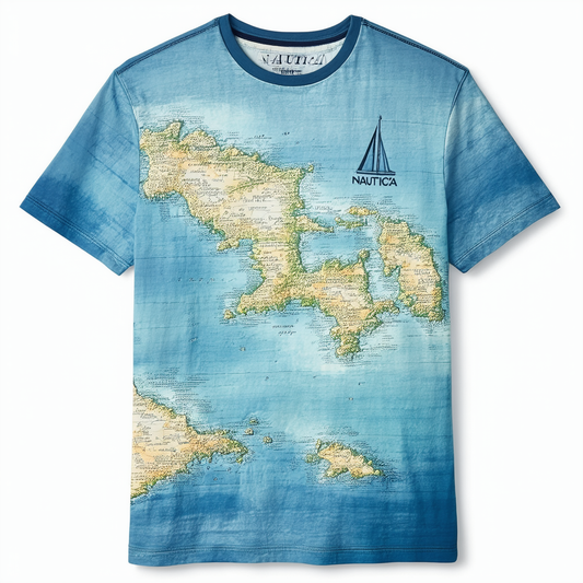 Nautica Men's Painted Island Map T-Shirt