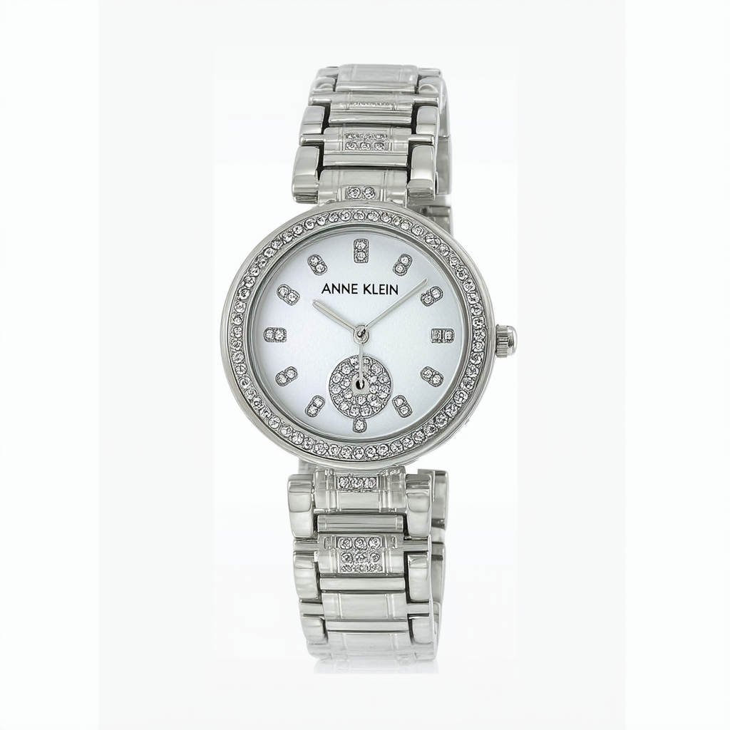 Anne Klein Women's AK/2885MPSV Premium Crystal Accented Silver-Tone Bracelet Watch