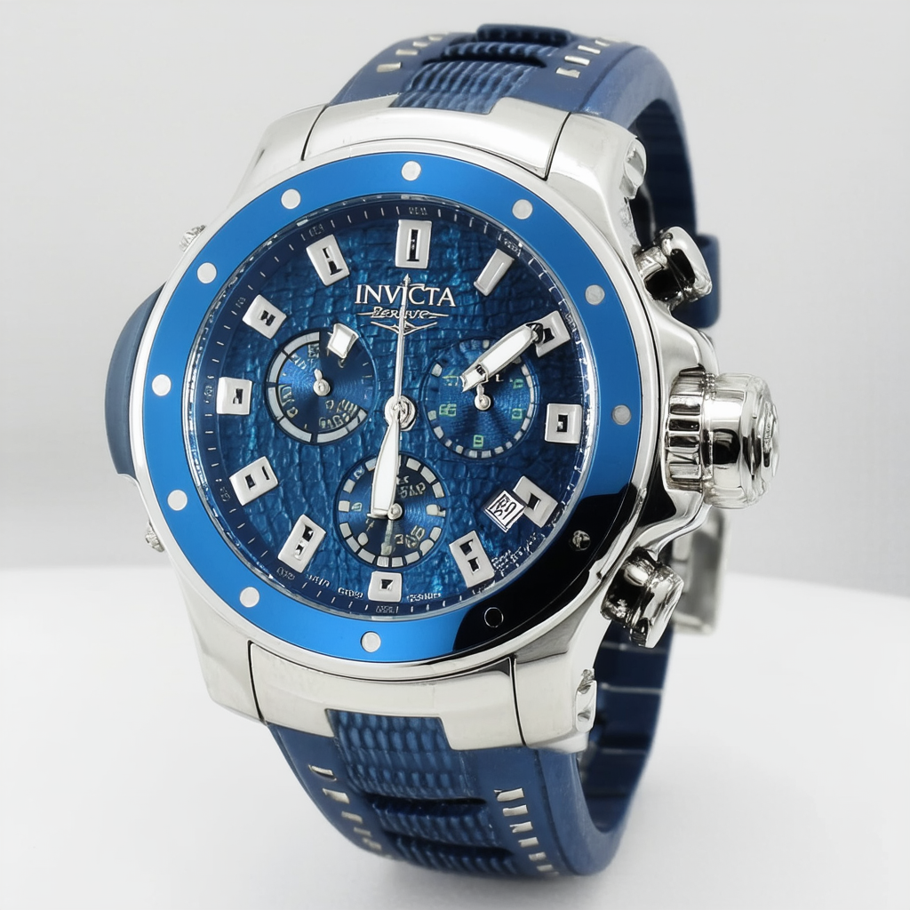 Invicta Men's 10793 Venom Reserve Chronograph Blue Textured Dial Stainless Steel Watch