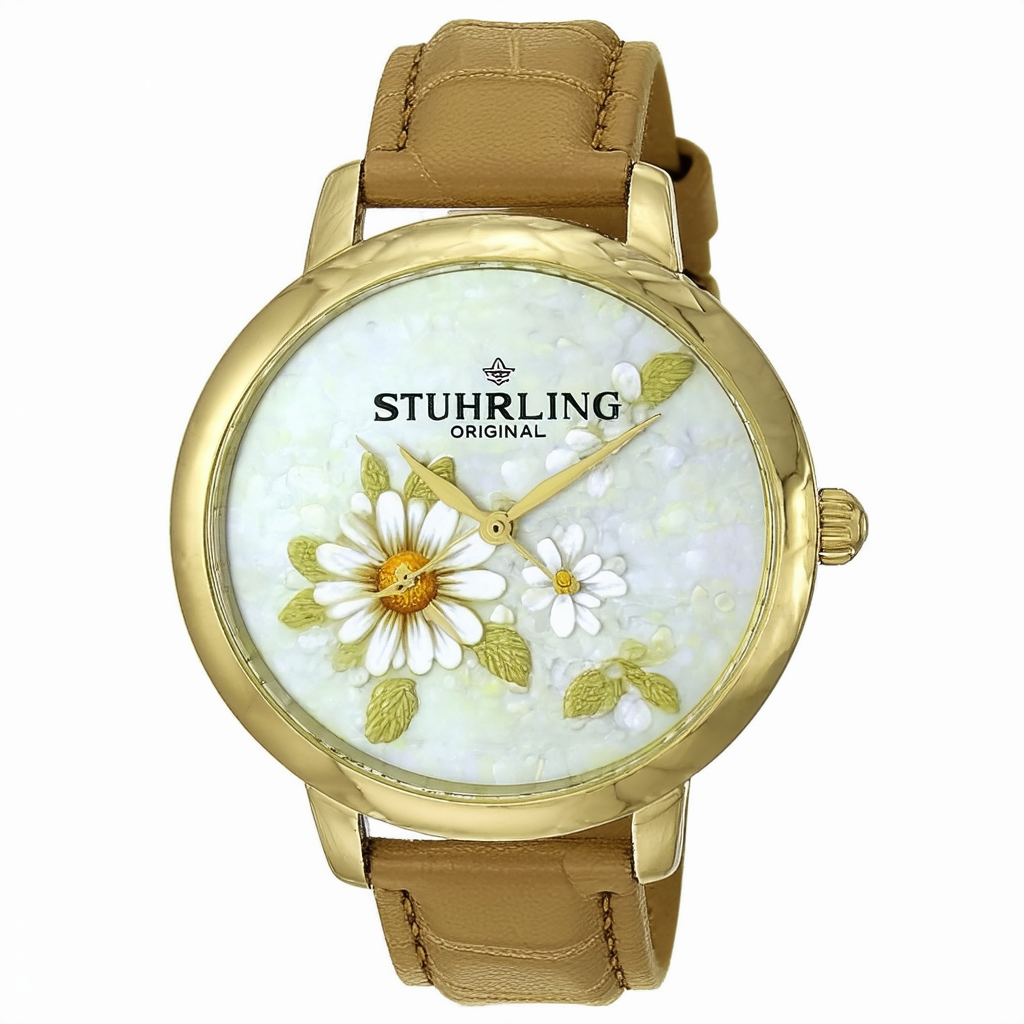 Stuhrling Original Women's 145D.124527 Ladies Classique Daisy Swiss Quartz Satin Leather Strap Watch