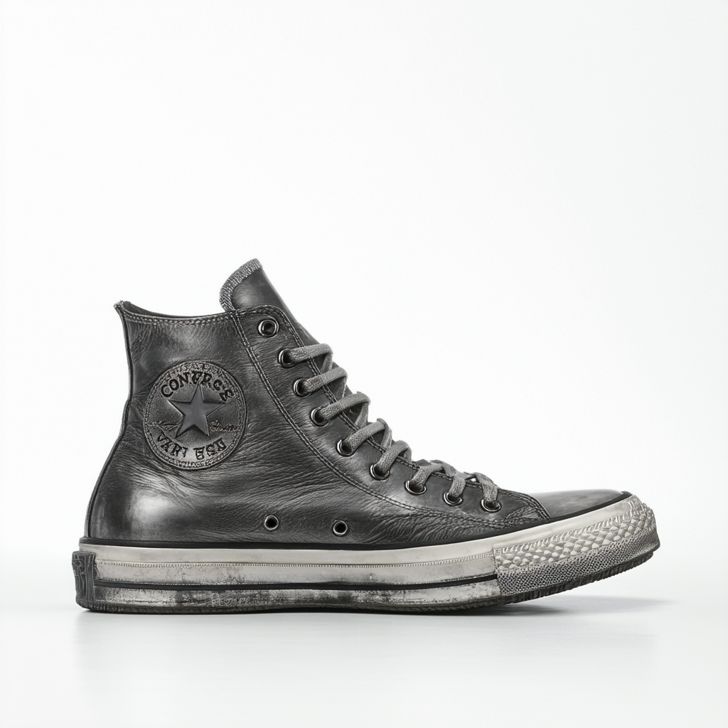 Converse Unisex John Varvatos Leather Dipped Outsole Gunmetal Hi Top
