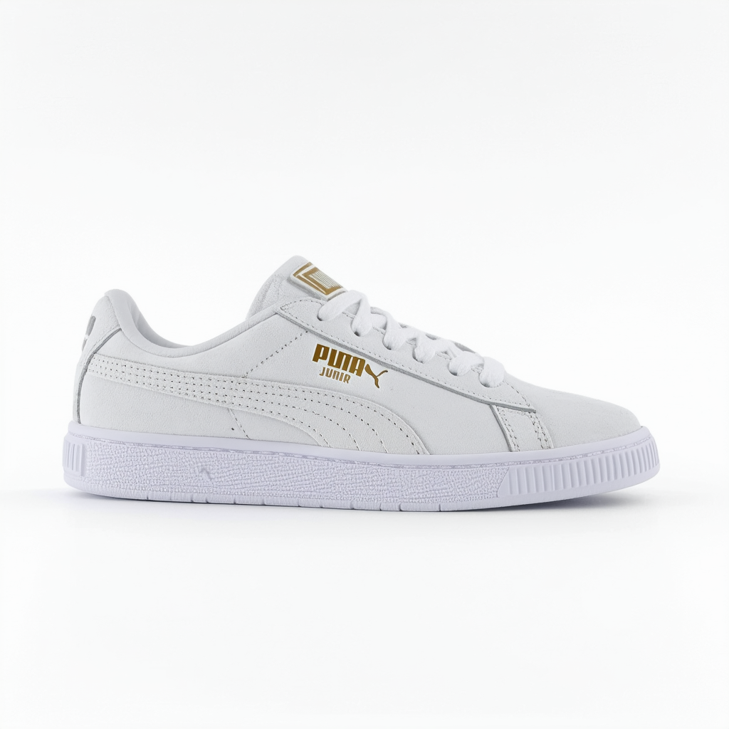 PUMA Junior/Big Kid's Shoes Suede Whisper White Sneakers 367885-01G