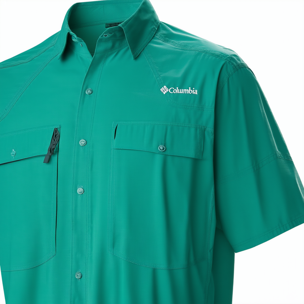Columbia Men's PFG Tamiami II UPF 40 Short Sleeve Fishing Shirt, Jade Lime, Medium
