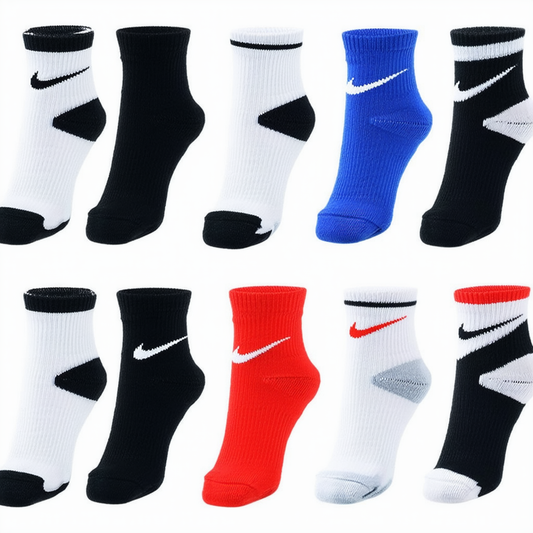 NIKE TODDLER BOY'S QUARTER SOCKS Size 6-7 US Shoe Size 13C-3Y MULTI COLORS 6 PAIRS