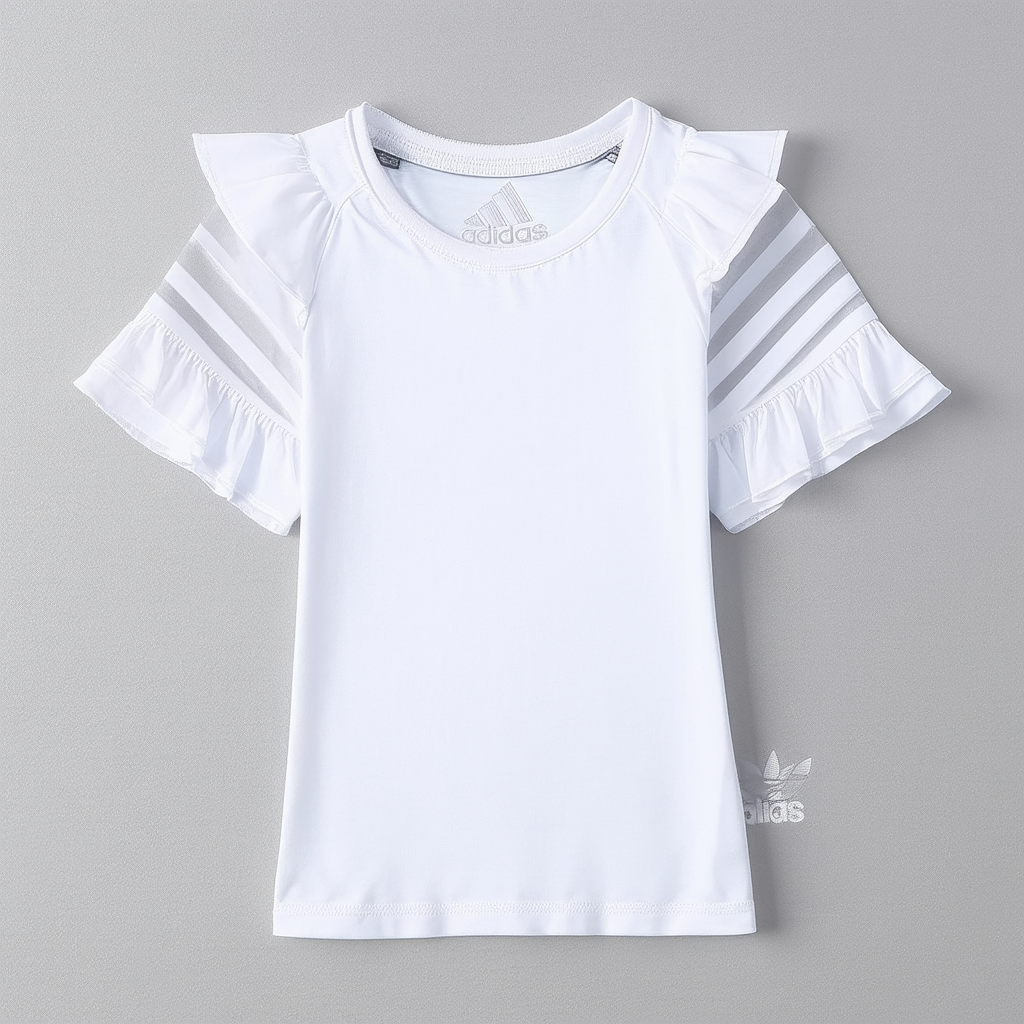 Adidas Girls' Short Sleeve Tee with Ruffle