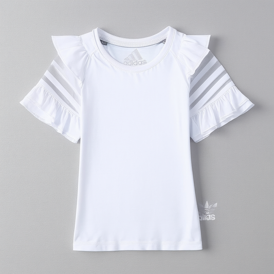 Adidas Girls' Short Sleeve Tee with Ruffle