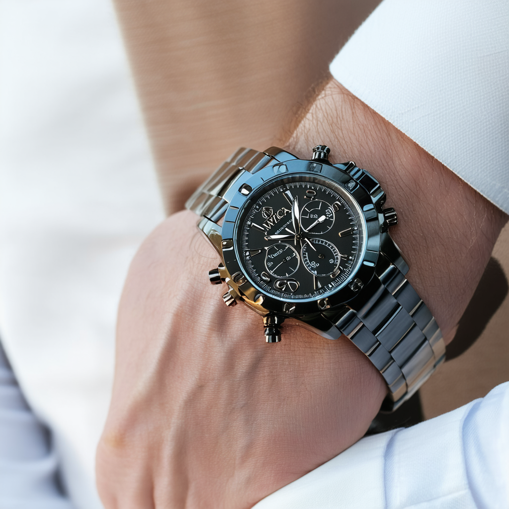 Invicta Men's 7335 Signature Chronograph Black Dial Black Ion-Plated Stainless Steel Watch