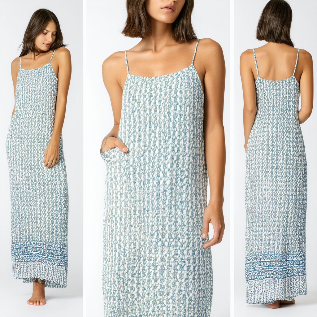 Lucky Brand Women's Printed Rib Maxi Dress