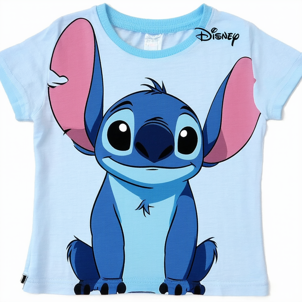 Disney Lilo and Stitch Juniors Stitch Face Character Graphic Licensed T-Shirt