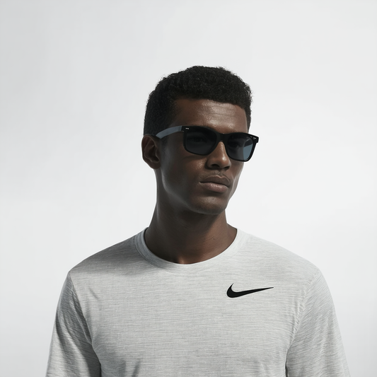 Nike Mens Pivot Six Satin Black with Dark Grey Lens Sunglasses