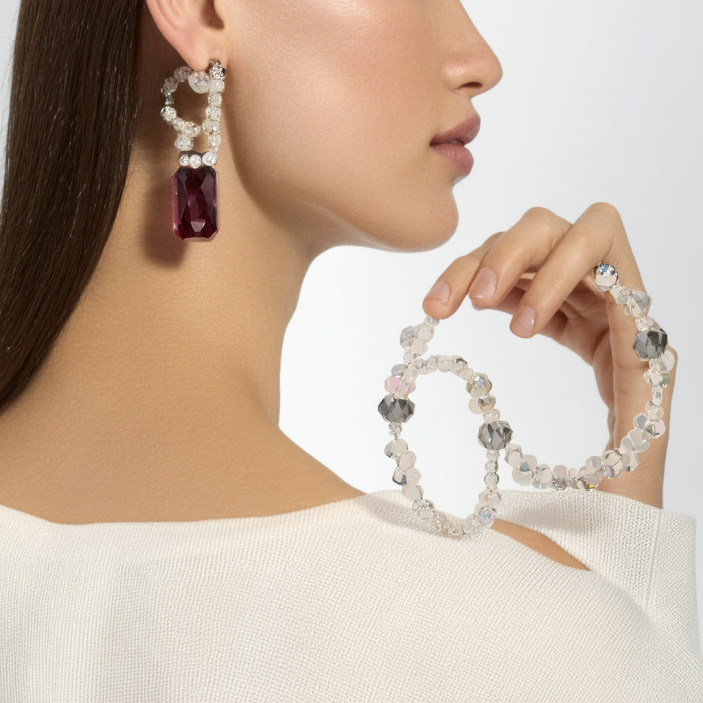 Kenneth Cole New York"Modern Sunset" Faceted Bead Orbital Drop Earrings