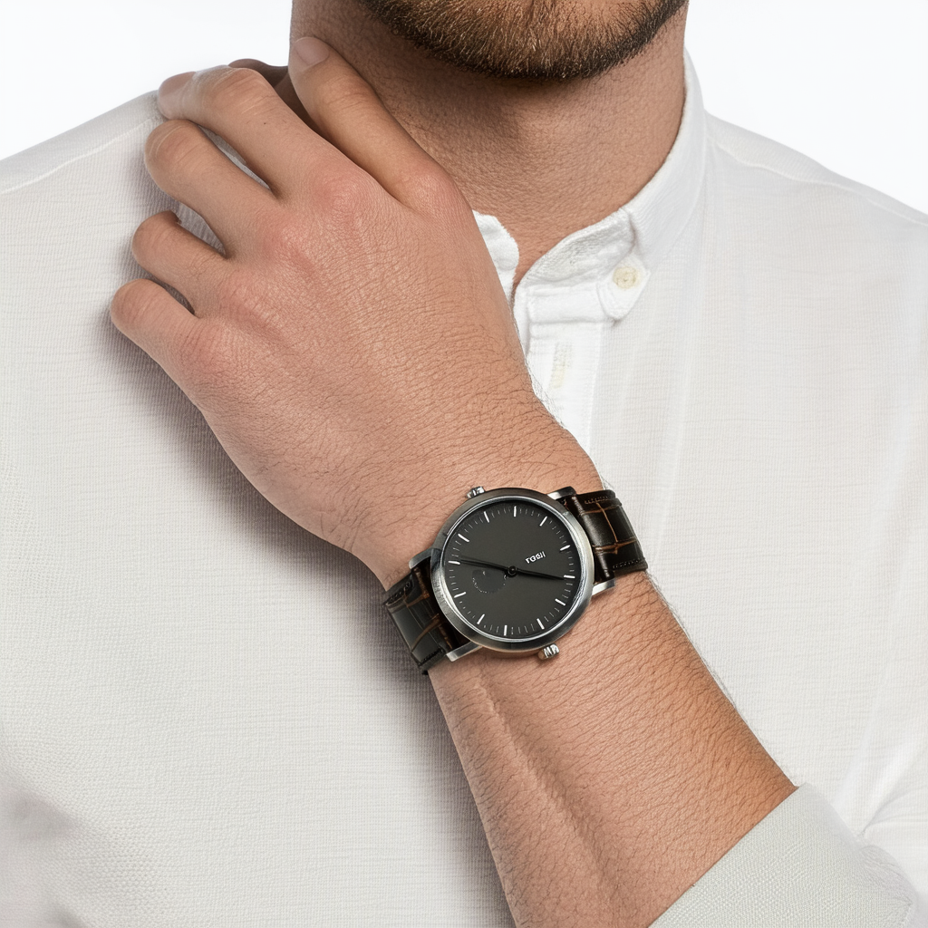 Fossil Franklin Leather Watch - Black Fs4576
