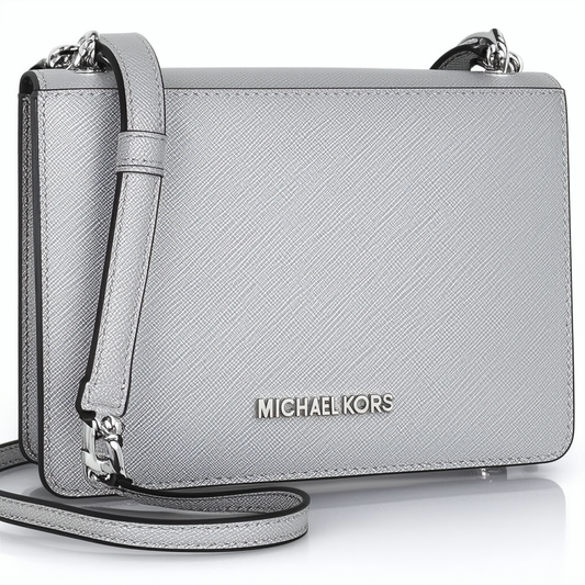 Michael Kors Jet Set Travel Large E/W Saffiano Crossbody, Silver Hardware