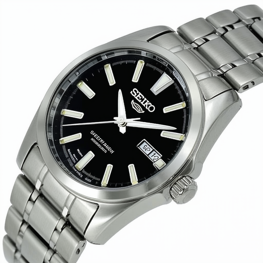 Seiko Men's SGEF21P1 Black Dial Stainless Steel Watch