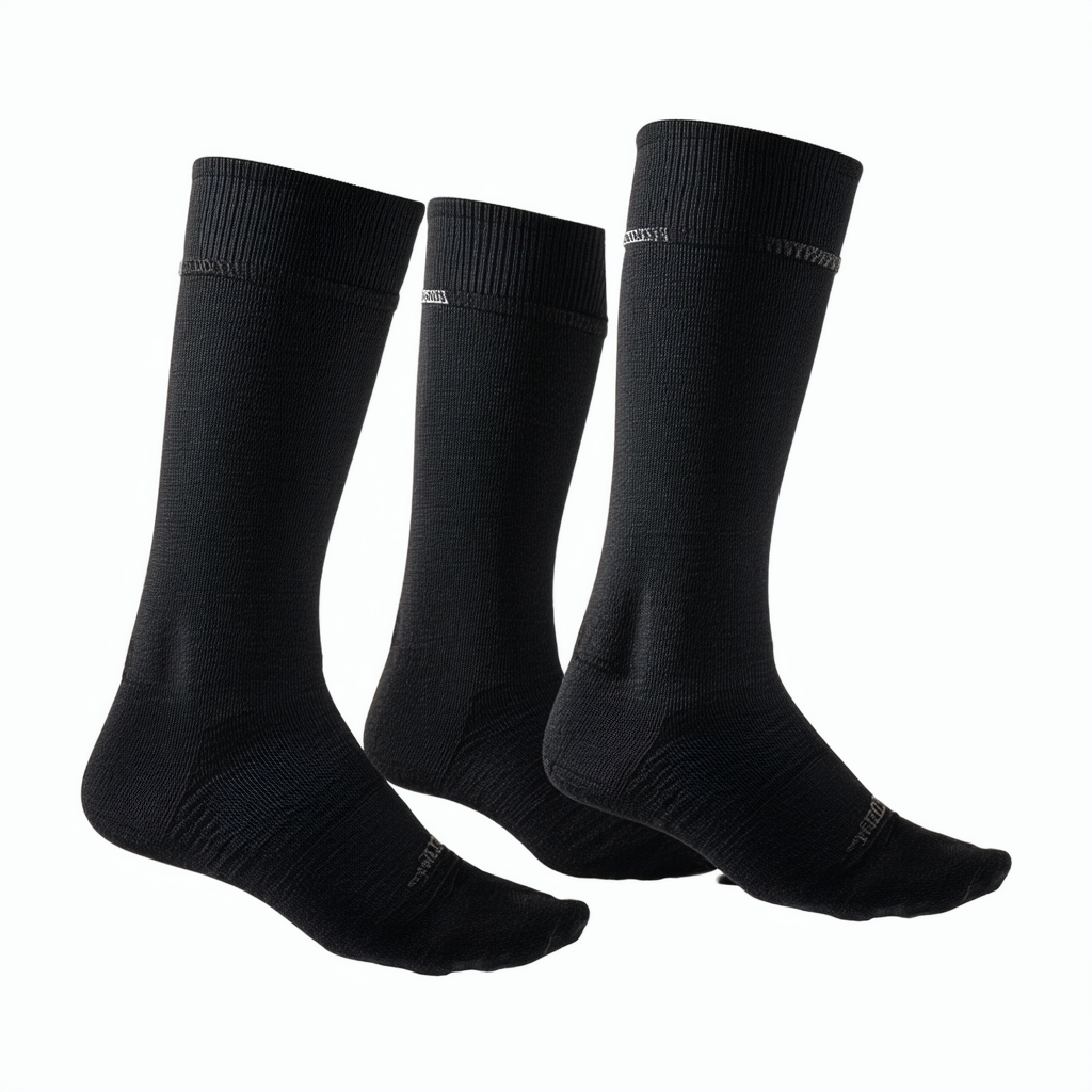 Columbia Mens Ski Over the Calf Light Weight Merino Wool, Black, 1 Pair