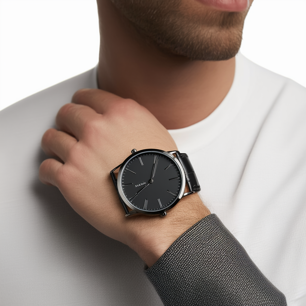 Skagen Men's 511XLBLB Black Dial Black Leather Watch