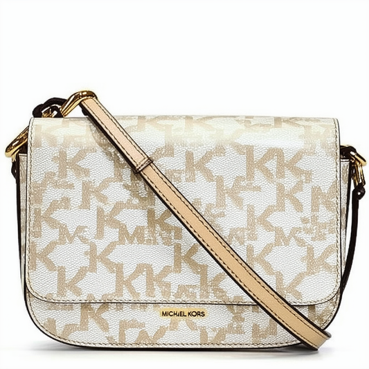 Michael Kors Fulton Signature Ladies Small Vanilla PVC Crossbody Bag 32T5GFTC7B150