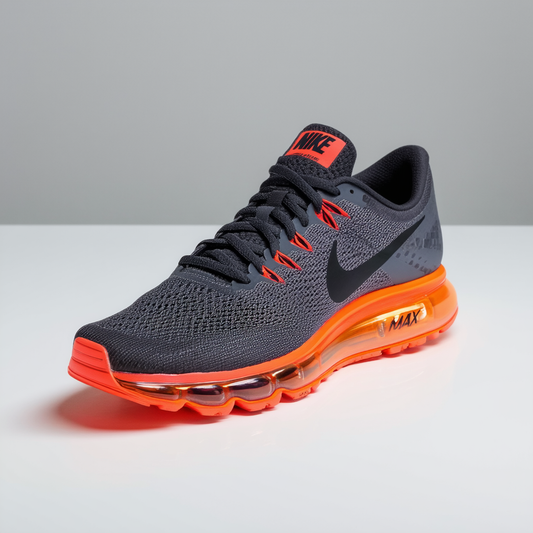 Nike Mens Air Max+ 2013 Running Shoe Dark Charcoal/Laser Orange/Challenge Red