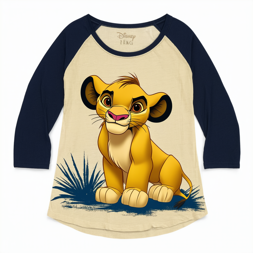 Disney Womens The Lion King Graphic 3/4 Sleeve Raglan