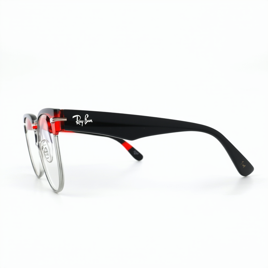 Ray-ban 5237 Top Black On White / Red Demo Lens Eyeglasses