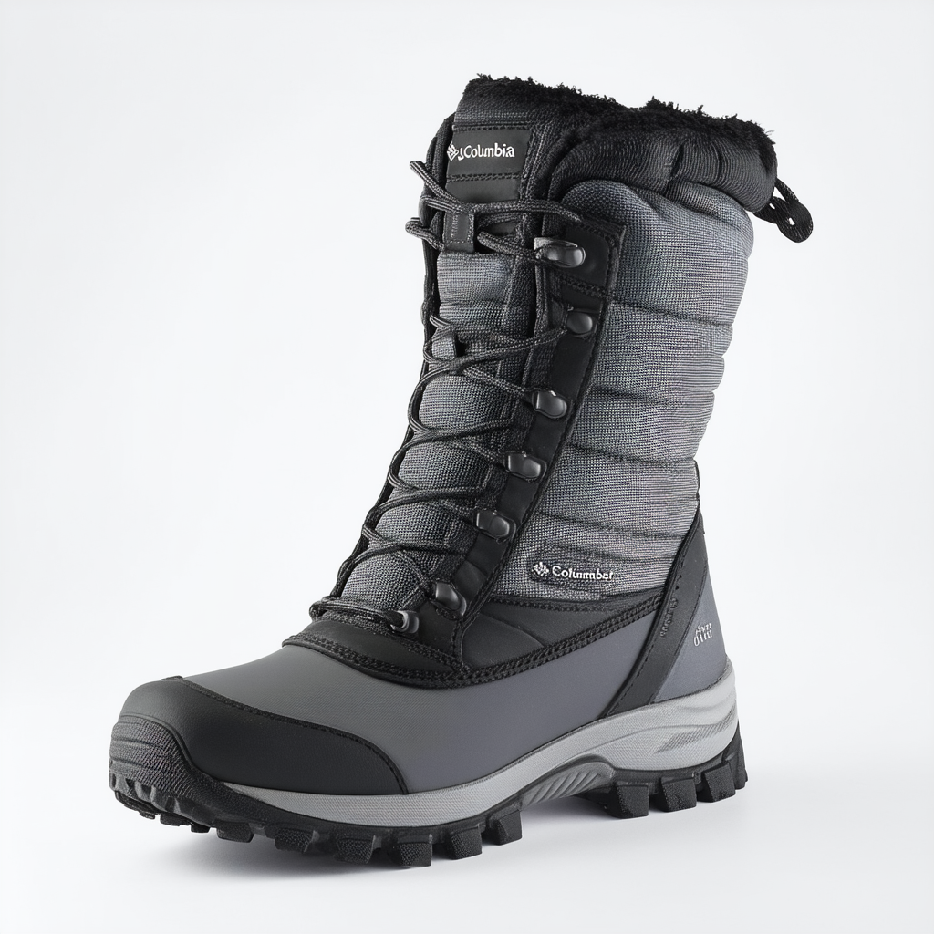 Columbia Men's Bugaboot Omni-Heat Waterproof Winter Boots Black/Light Grey (9.5M)