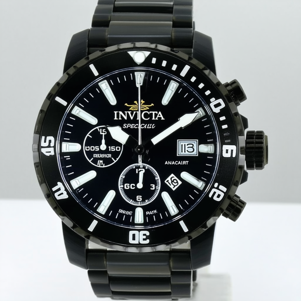 Invicta Men's 1676 Specialty Black Dial Black Polyurethane Watch
