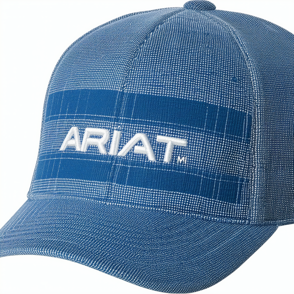 ARIAT Men's Blue Plad Corner Logo Hat